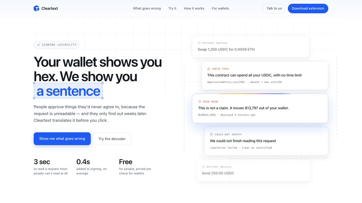 Cleartext — live site